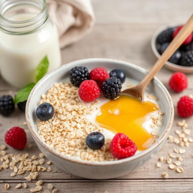 pinobite oats with berries and honey