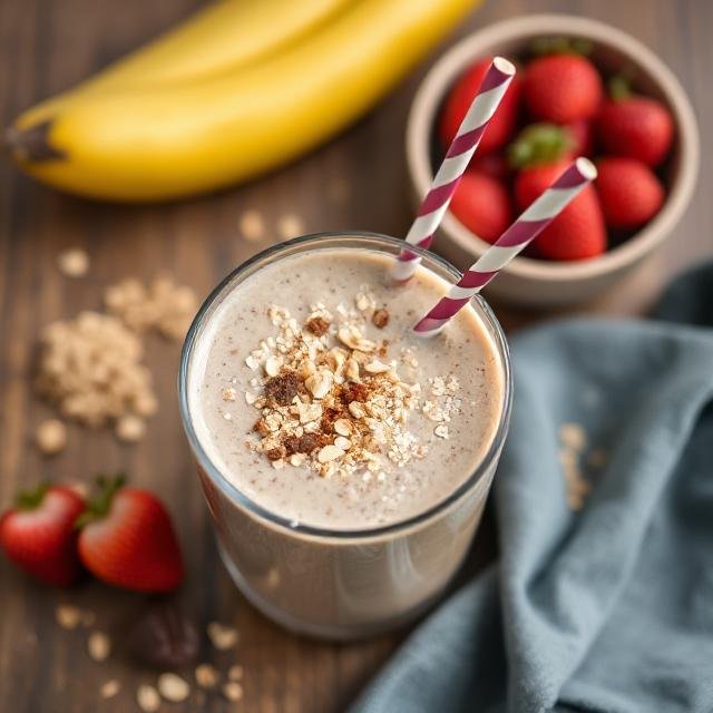 pinobite oats with smoothie